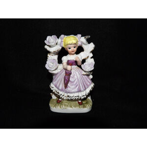 Vintage Girl Under Flower Trellis Figurine
